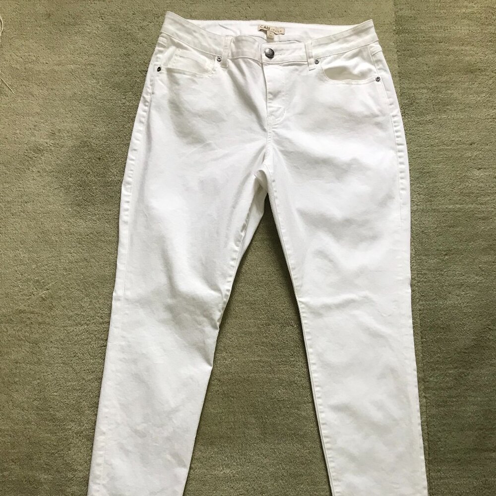 CAbi White Curvy Skinny Jean, #231 Size 12